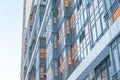 Balcony view glazed facade windows and walls