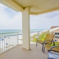 Balcony , view ,ocean, beach, water,sand, happiness,condos,vacationrentals Royalty Free Stock Photo