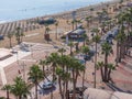 Balcony view over the Finikoudes promenade and main beach in Larnaca town Royalty Free Stock Photo