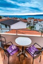 Balcony With View Of Roofs,Sea-Baska Voda,Croatia Royalty Free Stock Photo