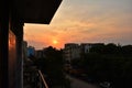 Balcony View of Sunset Royalty Free Stock Photo