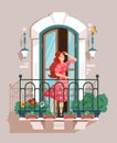 Balcony Visit Illustration