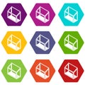 Balcony window frame icons set 9 Royalty Free Stock Photo