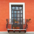 Balcony Window in Cuenca, Ecuador Royalty Free Stock Photo