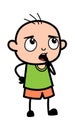 Bald Boy Cartoon wondering