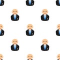 Bald Businessman Avatar Seamless Pattern