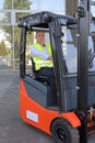 Bald Forklift Driver Royalty Free Stock Photo