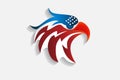 Bald eagle american flag logo web app vector image Royalty Free Stock Photo