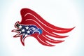 Bald Eagle American Flag colors grunge logo vector Royalty Free Stock Photo