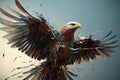 Bald eagle art portrait, free bird. Generative AI Royalty Free Stock Photo