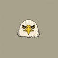 Bald Eagle Caricature: Minimalist Pop Culture Cartoon On Brown Background Royalty Free Stock Photo