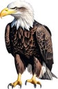 Bald eagle, Close-up colored-pencil sketch of a Bald eagle. AI-Generated. Royalty Free Stock Photo