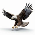 Bald Eagle Flying On White Background - Stunning 3d Render