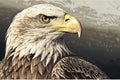 Bald Eagle,  Hand drawn illustration of a Bald Eagle head Royalty Free Stock Photo