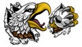 Bald Eagle Hawk Ripping Soccer Football Mascot Royalty Free Stock Photo