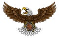 Bald Eagle Hawk Flying American Football Mascot Royalty Free Stock Photo