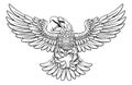 Bald Eagle Hawk Flying American Football Mascot Royalty Free Stock Photo