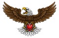 Bald Eagle Hawk Flying Cricket Ball Claw Mascot Royalty Free Stock Photo