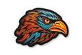 A bald eagle or hawk flying with wings spread mascot. Neural network AI generated Royalty Free Stock Photo