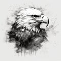 bald eagle head calculated in a reative,tattoostyle as clipart