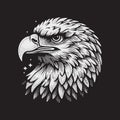 Bald Eagle Head Vector Illustration Ã¢â¬\' Vintage Retro Logo Design on Black Background Royalty Free Stock Photo