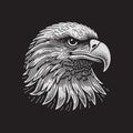 Bald Eagle Head Vector Illustration Ã¢â¬\' Vintage Retro Logo Design on Black Background Royalty Free Stock Photo