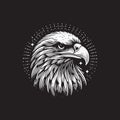 Bald Eagle Head Vector Illustration Ã¢â¬\' Vintage Retro Logo Design on Black Background Royalty Free Stock Photo