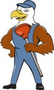 Bald Eagle Plumber Plunger Isolated Cartoon