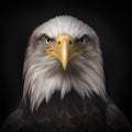 Bald Eagle Portrait Isolated on Black Background. 3D Illustration. Royalty Free Stock Photo