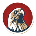 Bald eagle in red circle vector illustration Royalty Free Stock Photo