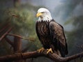 Bald Eagle sitting on a tree looking down Royalty Free Stock Photo