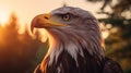 Bald Eagle At Sunset A Captivating Vray Tracing Photography