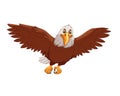 Bald eagle swoop attack hand draw vector illustration Royalty Free Stock Photo