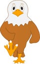 Cartoon of a bald eagle walking gallantly