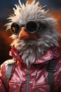 Bald Eagle Wearing Sunglasses and a Leather Jacket