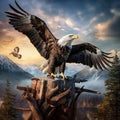 Bald Eagle with Wings Stretched Royalty Free Stock Photo