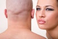 Bald man and beautiful girl Royalty Free Stock Photo