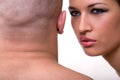 Bald man and beautiful girl Royalty Free Stock Photo