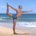 Natarajasana pose man on left foot