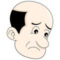 bald man head emoticon facial expression looking down sad Royalty Free Stock Photo