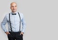 Bald man looking at copy space Royalty Free Stock Photo