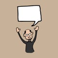 Bald man and speech balloon Royalty Free Stock Photo