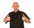 Bald man with thumbs up