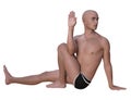 Marichyasana pose left isolated