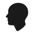 Bald person head silhouette