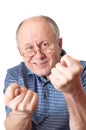 Bald senior man fooling around Royalty Free Stock Photo