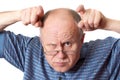 Bald senior man fooling around Royalty Free Stock Photo