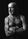 Bald and tattooed Royalty Free Stock Photo