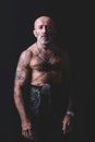 Bald and tattooed man Royalty Free Stock Photo