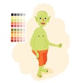 Bald toothless orc. Stupid goblin or troll